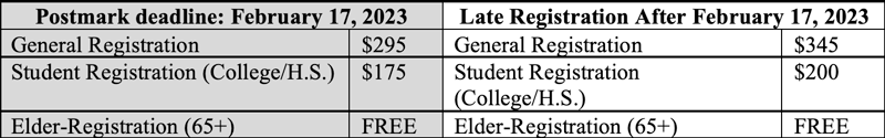 Registration Prices